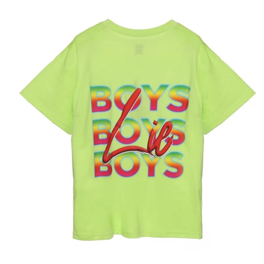 BEST Boys Lie Boys Boys Boys Boyfriend Tee Neon Green